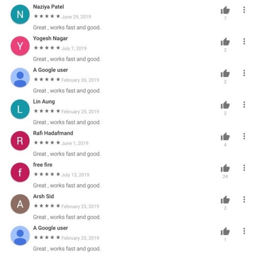 The malware allowed the attackers to write positive reviews, but they weren't too smart - Delete these malicious Android apps now before they log-in to your Facebook account