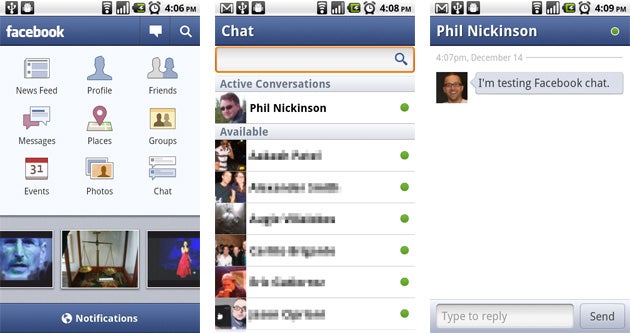 The new Facebook for Android 1.5 brings chat and push notification to the Android app - Facebook 1.5 now ready for Android Market
