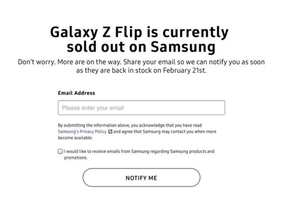 The unlocked Samsung Galaxy Z Flip is all sold out - The unlocked Samsung Galaxy Z Flip is sold out in the U.S.