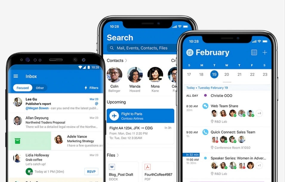 Microsoft Outlook is available for iOS and Android - Android version of Outlook now posts "No Phishing" sign