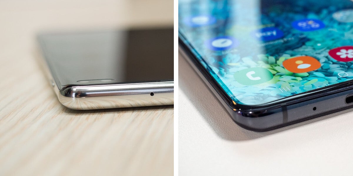 The curved edge of the Galaxy S10+ vs that of the Galaxy S20+ - With the Galaxy S20 series, Samsung finally nailed this one feature