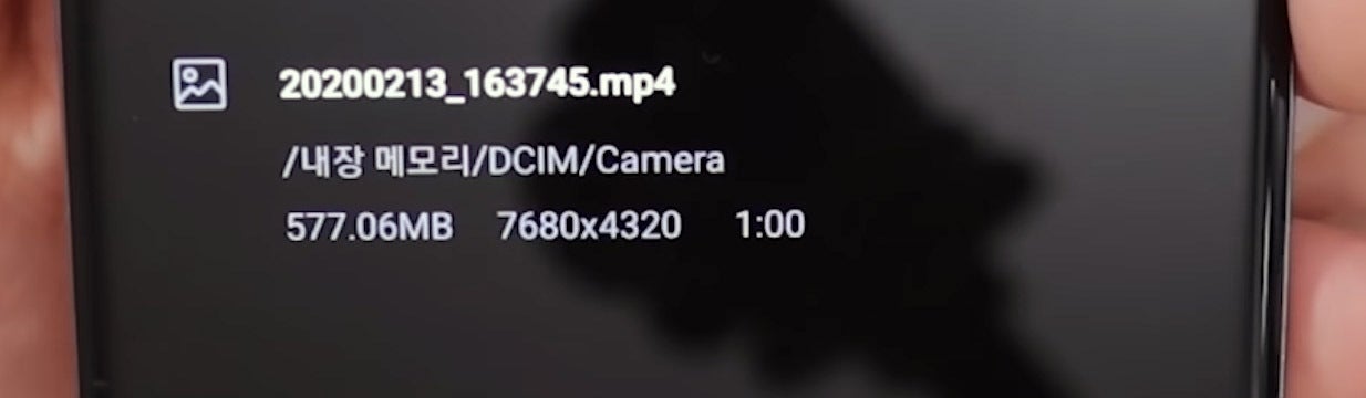 Galaxy S20 Plus Ultra 8k video file size preview - The Samsung Galaxy S20 8K video recording file size is not for the faint of storage