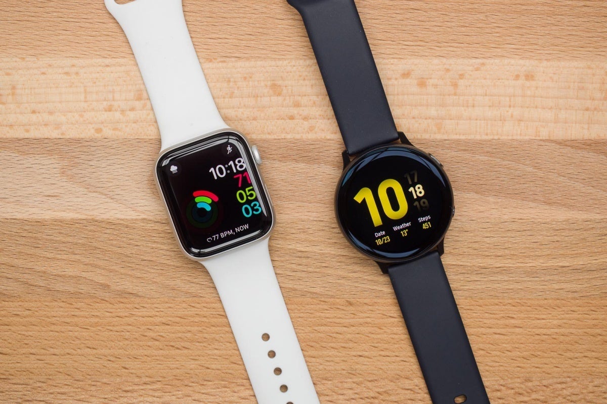 Apple Watch Series 5 (left), Galaxy Watch Active 2 (right) - Will Samsung ever get serious about challenging Apple in the smartwatch market?