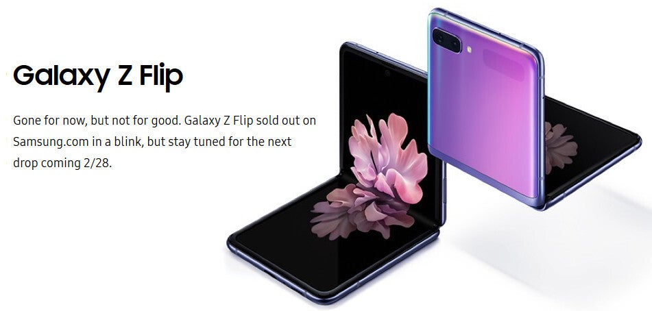 Samsung says the unlocked Galaxy Z Flip will be back in stock tomorrow