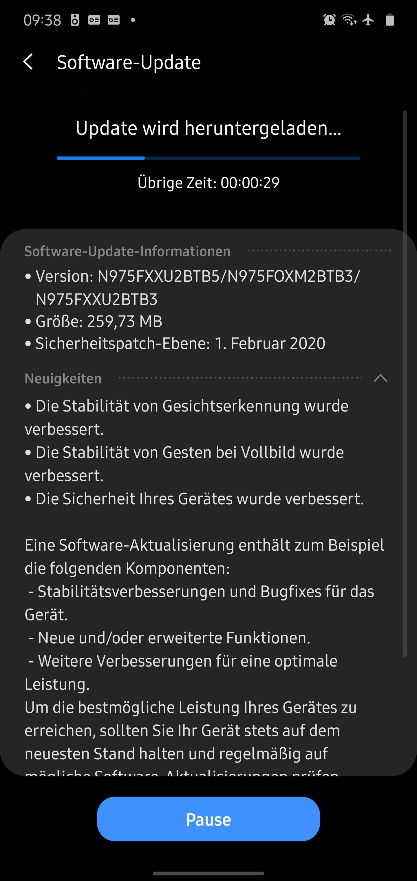 Samsung Galaxy Note 10 update tweaks gesture navigation, face unlock