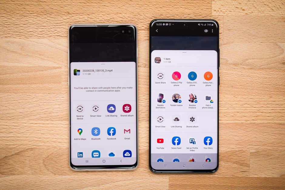 Samsung Direct Share (S10) and Quick Share (S20) fast file transfer menu - How to use the Galaxy S20 and Note 20 Quick Share fast file transfer speeds