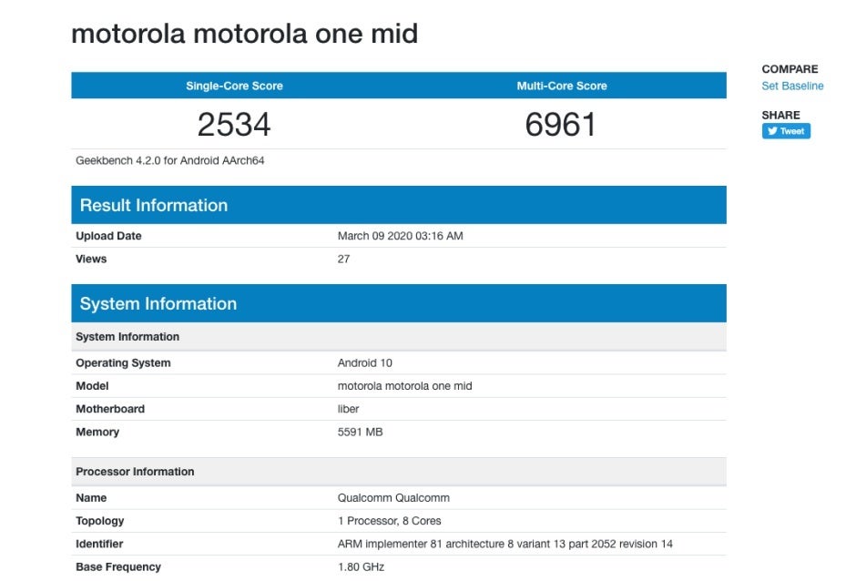 Motorola is working on yet another mid-range phone with solid specs