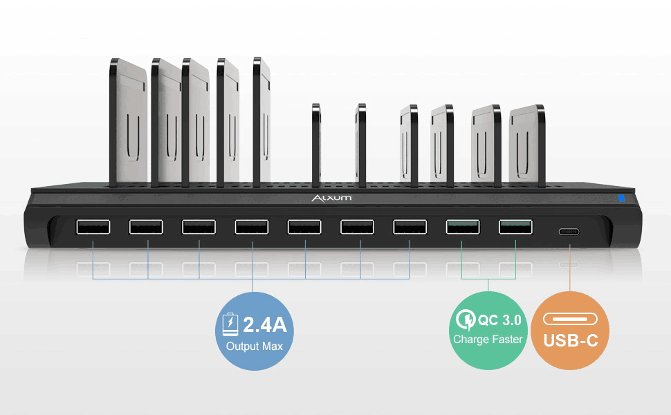 The Alxum 120W 10-port USB charging station is here to charge all your devices at once