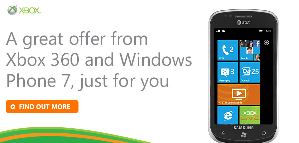 Buy a new Windows Phone 7 device and get one of four free Xbox games - Buy a new Windows Phone 7 handset and get 1 of 4 new Xbox games for free