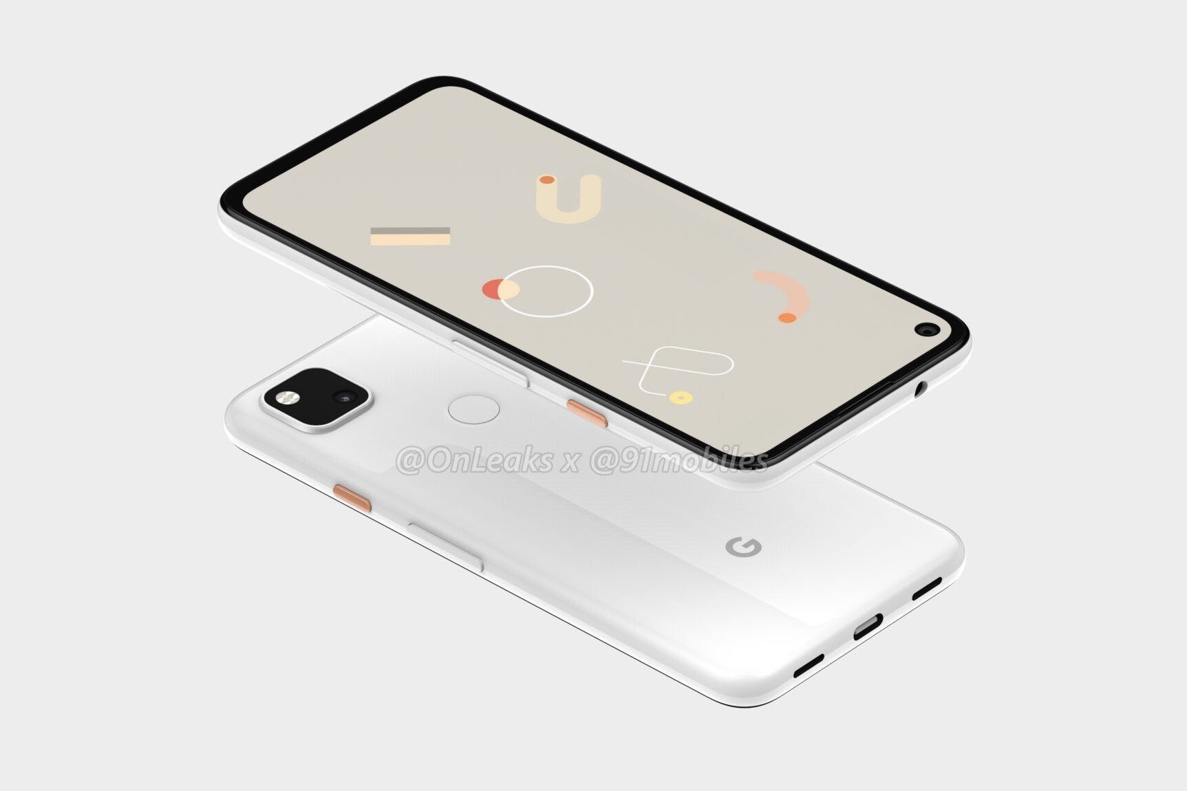 Google Pixel 4a CAD-based render - Alleged Google Pixel 4a marketing images reveal price, corroborate design