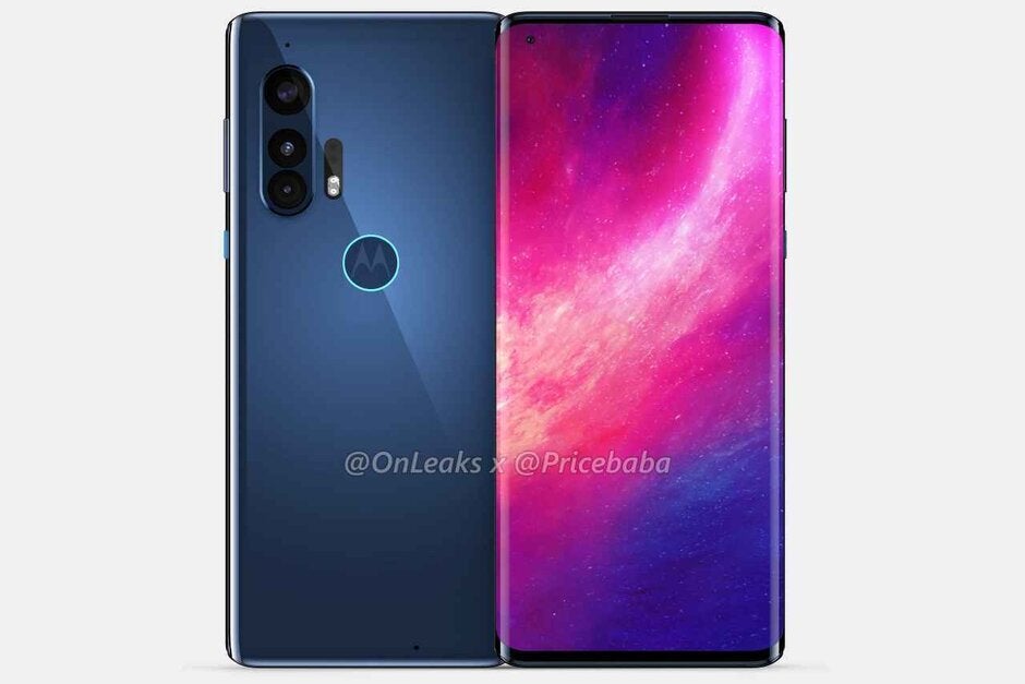 Render of the Moto Edge+ 5G shows of rear camera module and front-facing punch-hole selfie snapper - Motorola's new flagship could have something in common with the Samsung Galaxy S20 Ultra 5G