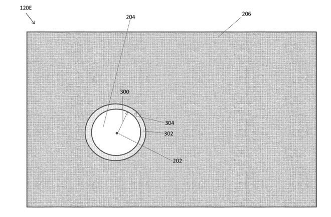 The black dot represents the gaze location point, and the level of content scrambling around it is different based on proximity - Future iPhones may encrypt display content if a stranger happens to glance at your screen