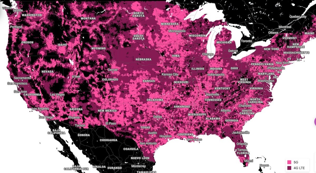 This is T-Mobile's detailed and updated 5G coverage map as of March 16 - T-Mobile quietly expanded its 'nationwide' 5G network in even more places recently