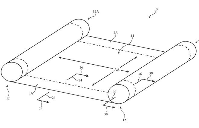 An illustration of the possible flexible device - Rollable iPhones may be coming in the future