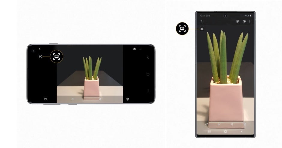 Here's how Quick Crop works on the Galaxy S10 (left) and Note 10 (right - Samsung brings some of the Galaxy S20 magic to the Galaxy S10 and Note 10 series with One UI 2.1