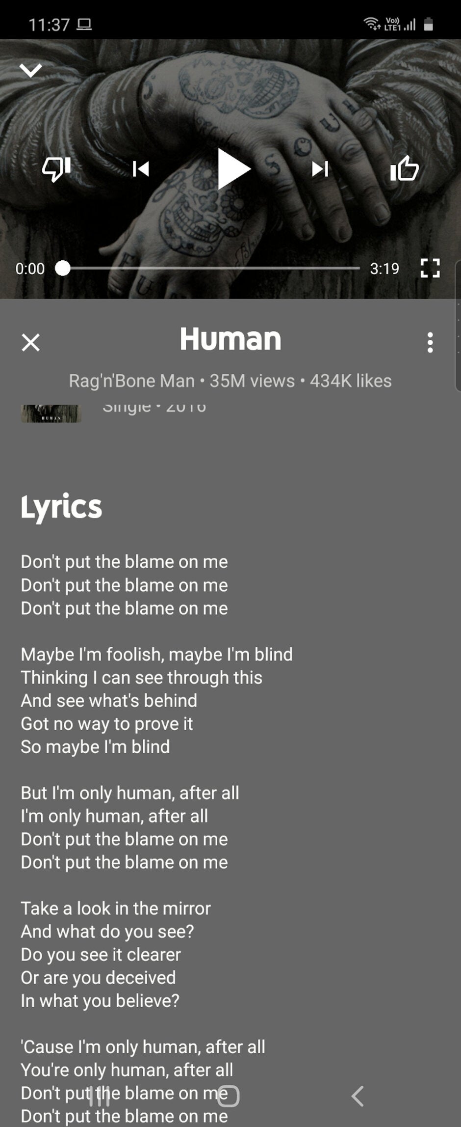 Lyrics on screen - Everyone can now sing along to YouTube Music with in-app lyrics, not just Android users