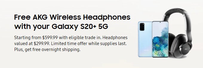 Deal: Buy the Samsung Galaxy S20+ 5G, get free AKG headphones ($300 value)