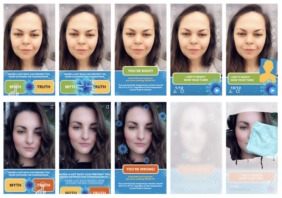 Snapchat fights misinformation with interactive Snapchat COVID-19 myth-buster game