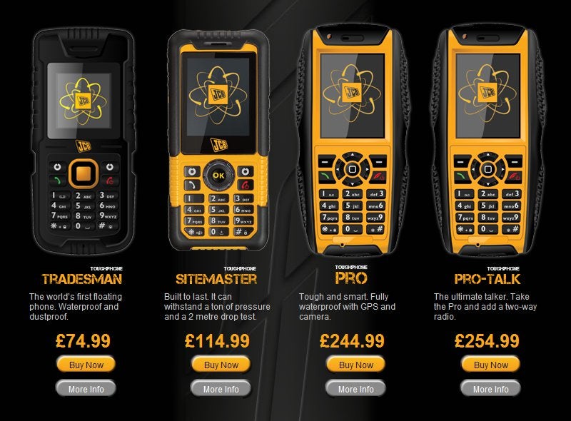 JCB Toughphone lineup takes a stand with three ruggedized phones