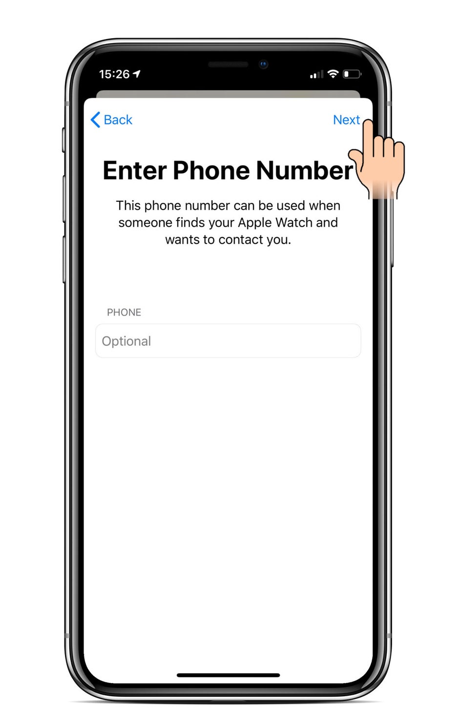 how to find phone number of apple watch
