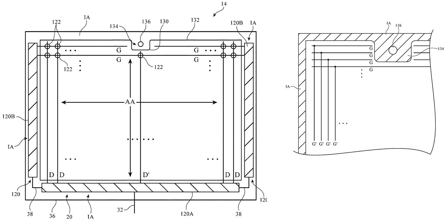 Illustration from the patent application - Future iPads to come in landscape orientation, patent mentions presence of a notch as well