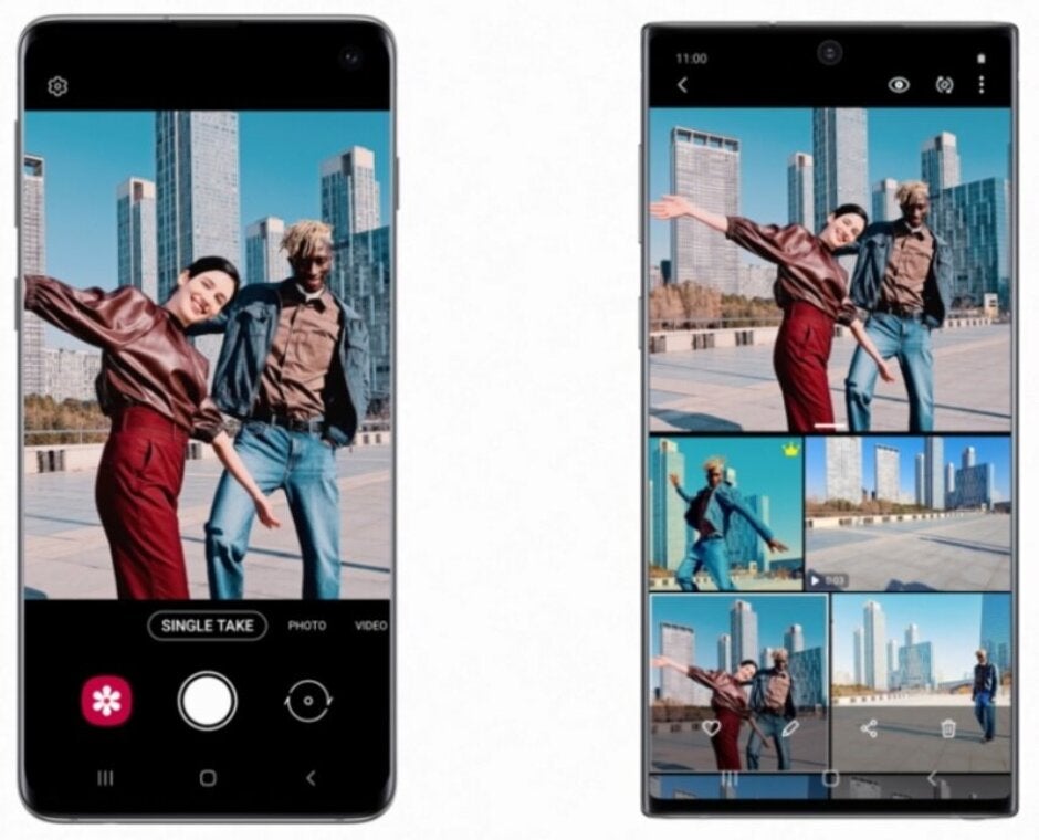 Single Take on the Galaxy S10 (L) and Galaxy Note 10 (R) - Update is bringing photography features found on the Galaxy S20 Ultra 5G to last year's flagships