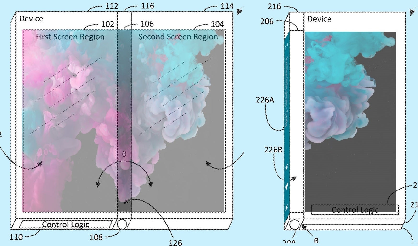 Via MSPoweruser - Microsoft patent shows dual screen device with a screen on its hinge