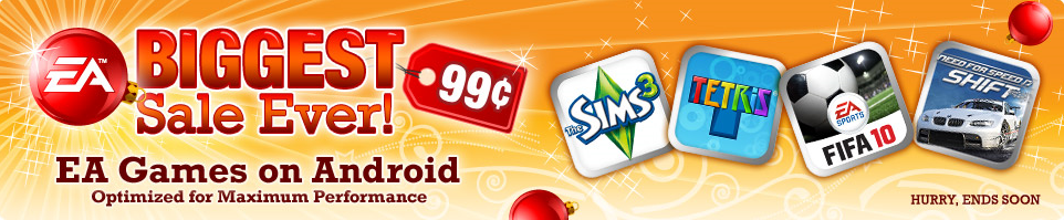 If it&#039;s in the game, it&#039;s in the Android Market; EA mobile games are now 99 cents to download