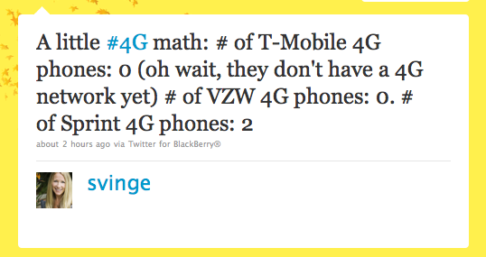 Based on the ITU's new definition of 4G, this tweet from a Sprint executive is totally incorrect - Sprint fuels the fire, instigates fight with T-Mobile but gets the facts wrong