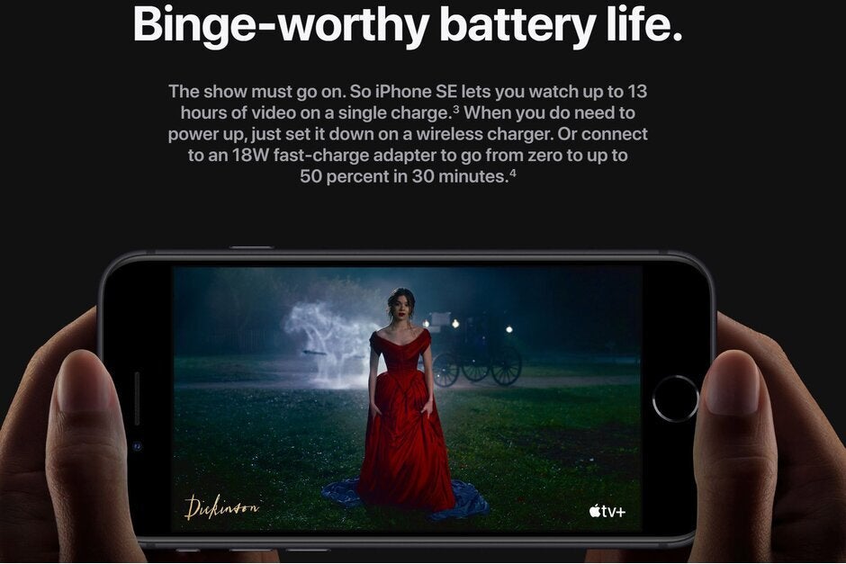 With the optional 18W fast charger, the battery on the second-generation iPhone SE goes from 0% to 50% in just 30 minutes - Strong demand for the second-gen Apple iPhone SE pushes some shipping dates back to May 13th