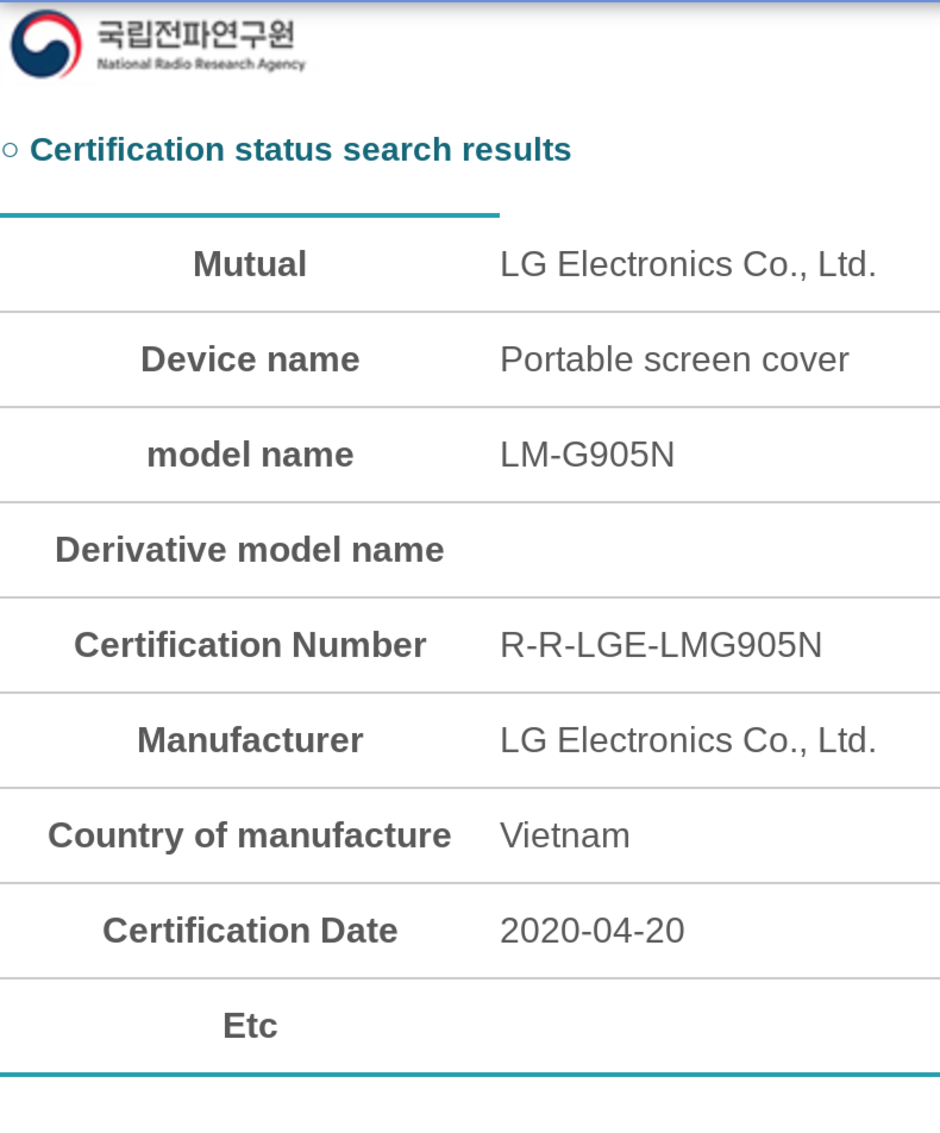 Dual screen for the LG Velvet 5G is possibly in the works