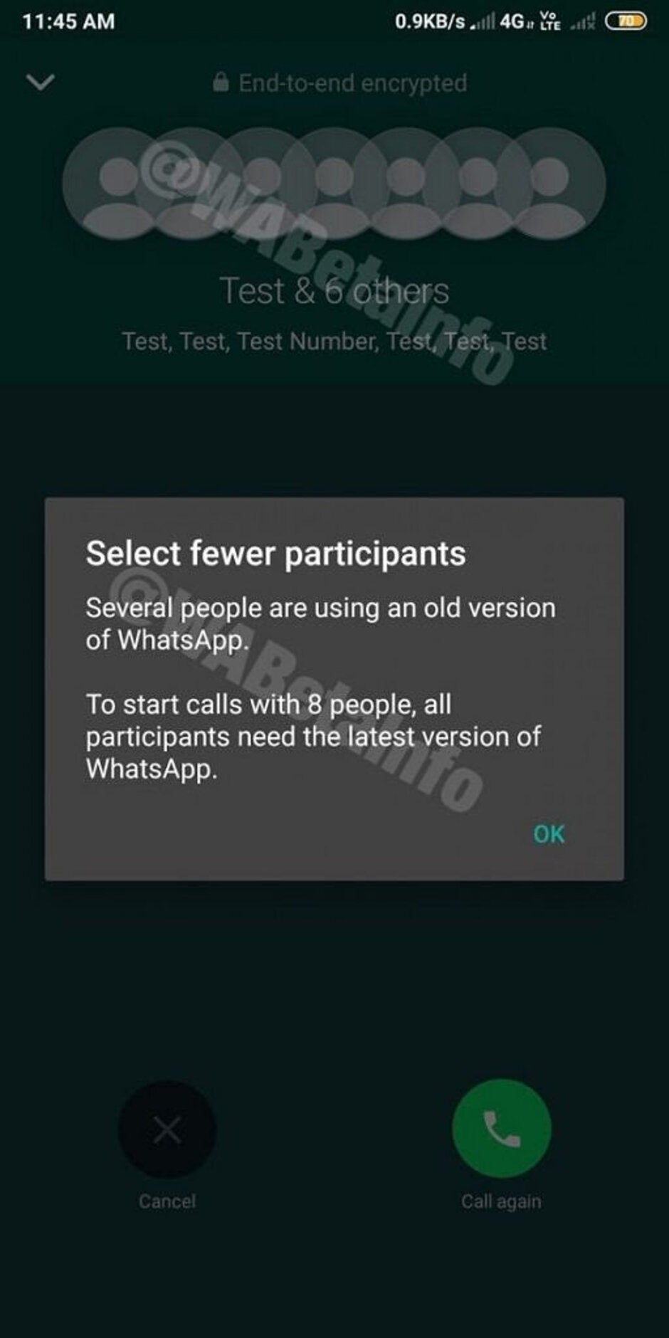 whatsapp video call limit whatsapp video call limit