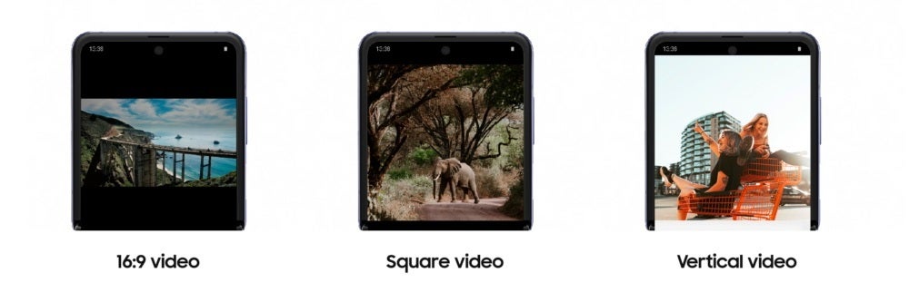 This is how YouTube videos of various aspect ratios will fit to the top half of the flexible display - The YouTube app gets Flex mode support for the Galaxy Z Flip