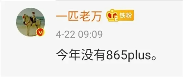 Machine translation of this text reads "There is no 865 Plus this year" - Qualcomm Snapdragon 865 Plus will reportedly not be happening