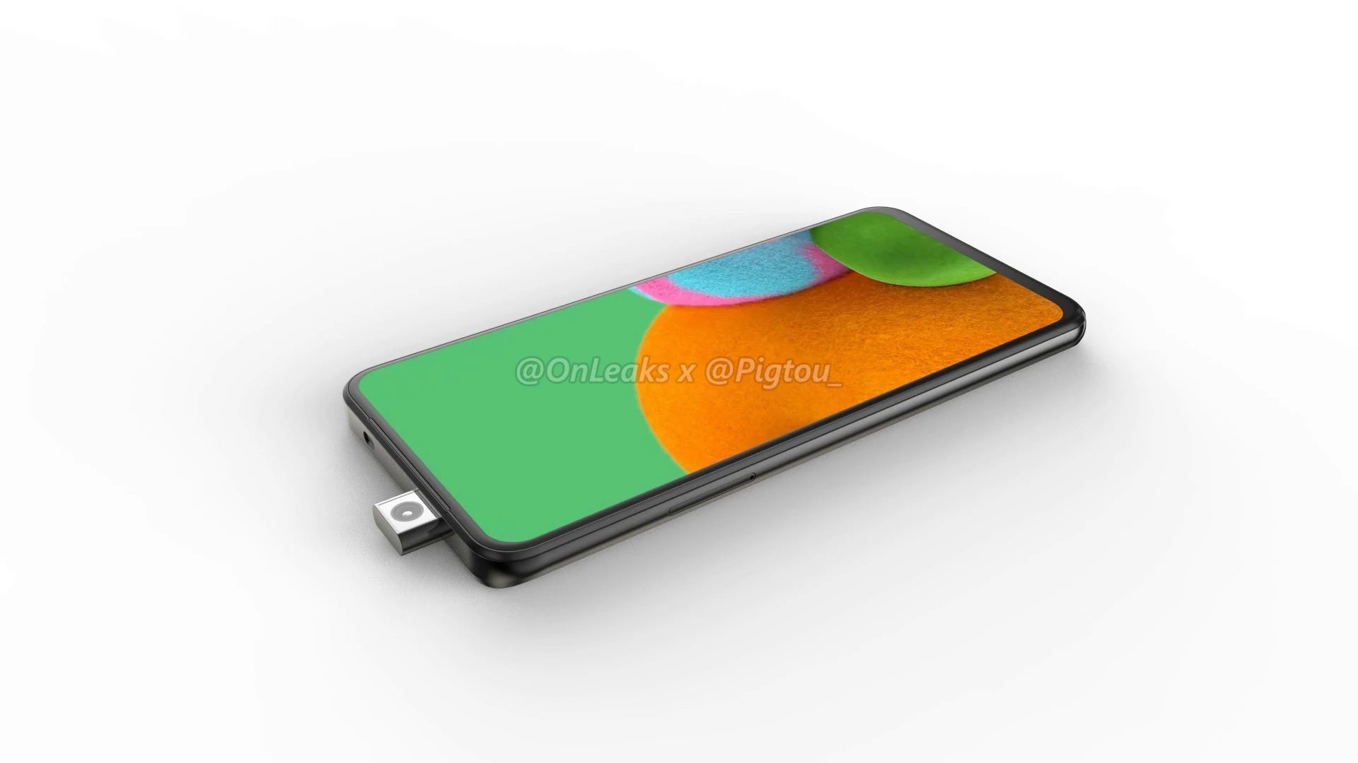 Render allegedly shows Samsung's first smartphone to sport a pop-up selfie camera - Renders allegedly reveal Samsung's first phone with a pop-up camera; 5G support not clear