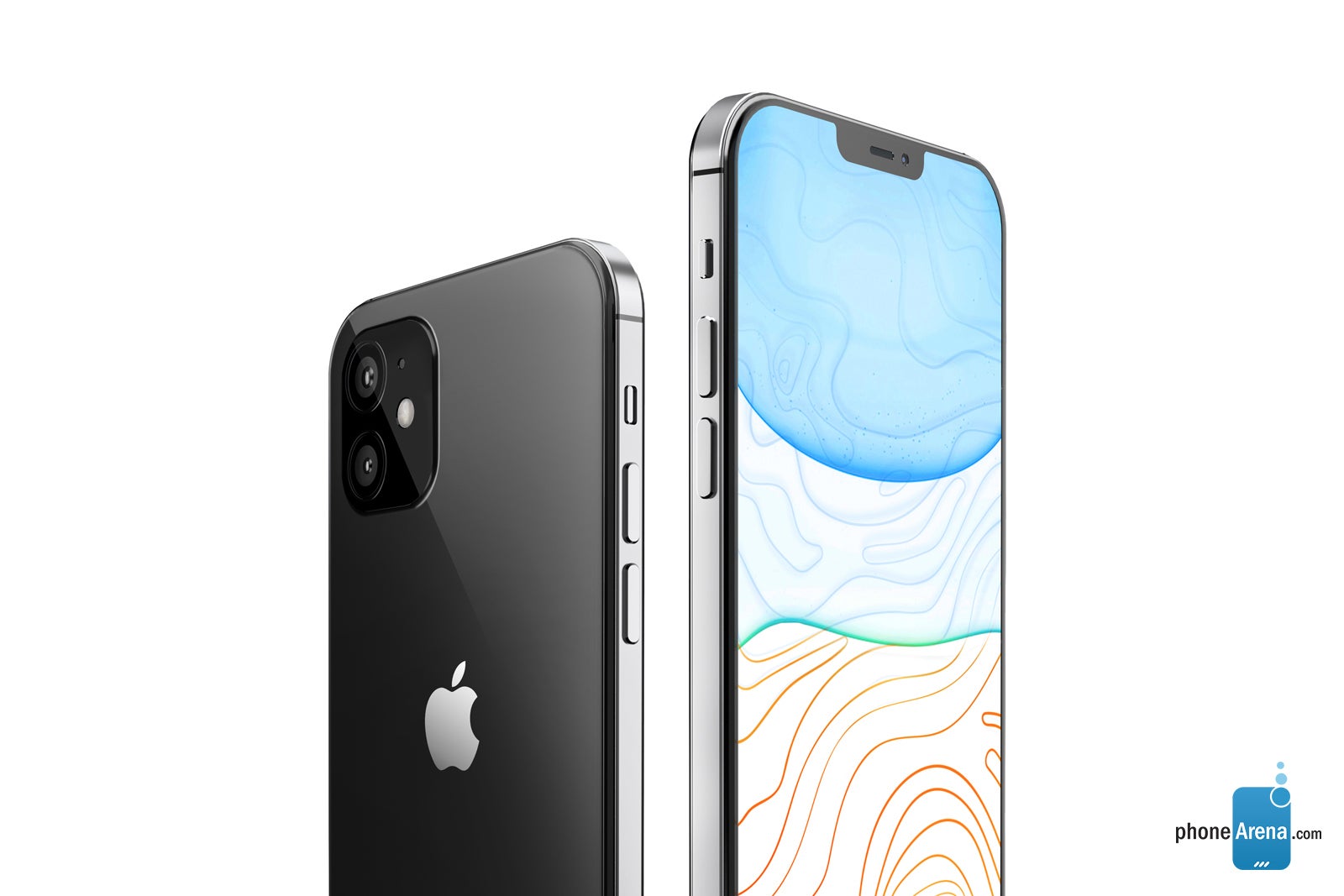 The iPhone 12 will have two cameras on the back, like the iPhone 11, but is expected to have a noticeably smaller notch and thinner bezels - Apple&#039;s 2020 iPhone 12 lineup pictured in beautiful design renders