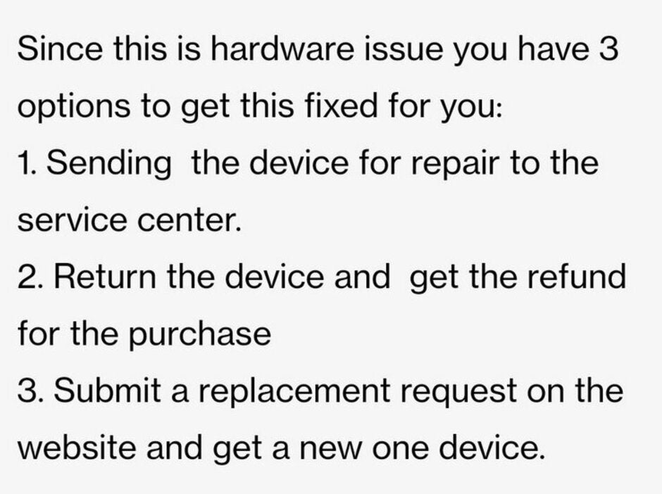 Screenshot allegedly shows OnePlus customer service calling the Black Crush a hardware issue - Some OnePlus 8 Pro 5G screens reportedly have a hardware issue