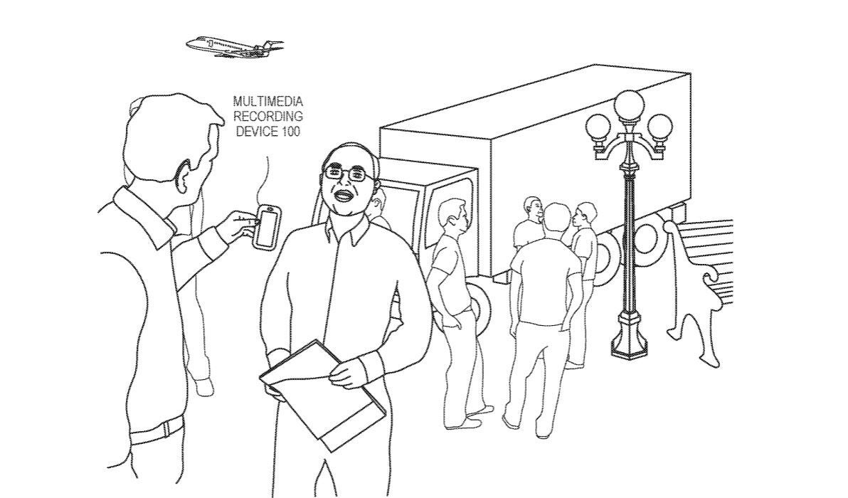 An illustration from Apple&#039;s patent, showing an iPhone making such a recording - Apple patents a technology that could take future iPhones’ sound recordings to the next level