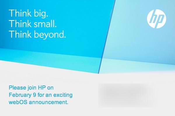 HP is holding a press event for a webOS announcement on February 9th