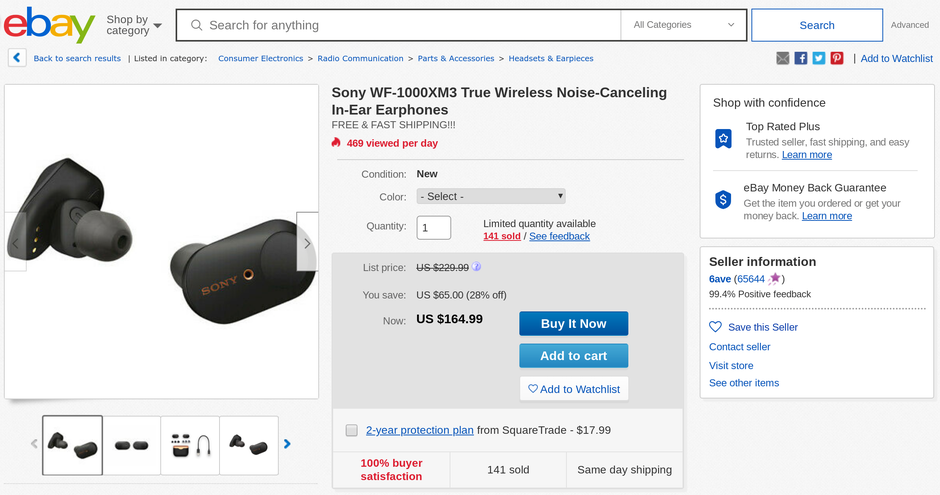 Sony's excellent ANC wireless earbuds are almost 30% off