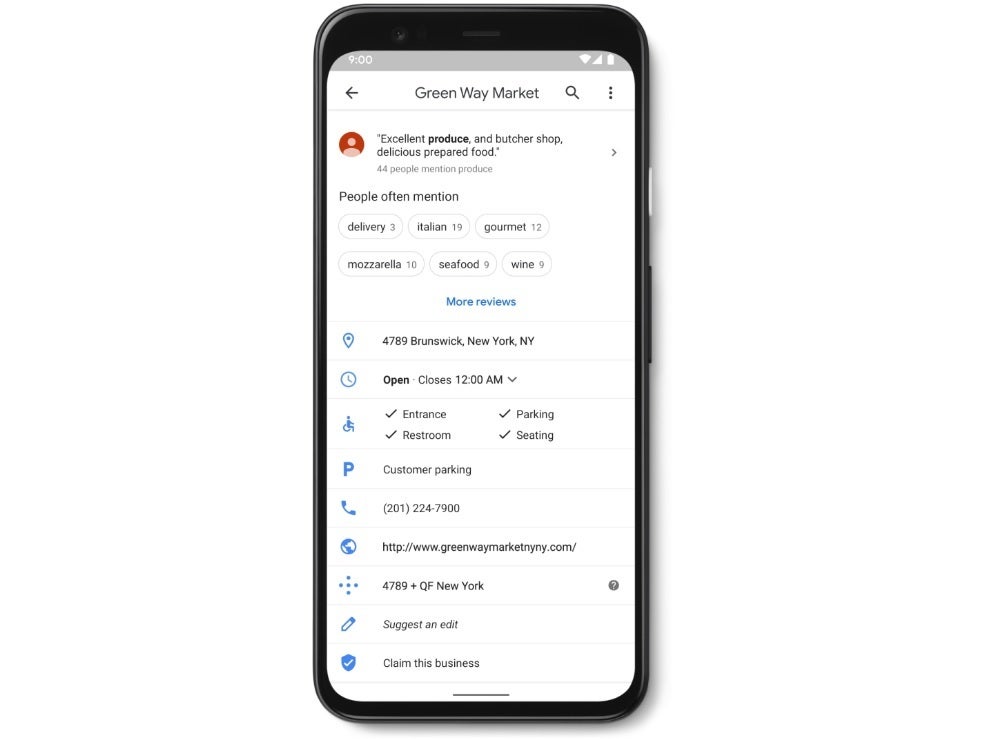 Google Maps showing wheelchair accessibility information, shown below the place&#039;s closing hours. - Wheelchair accessible places in Google Maps and new Android accessibility updates