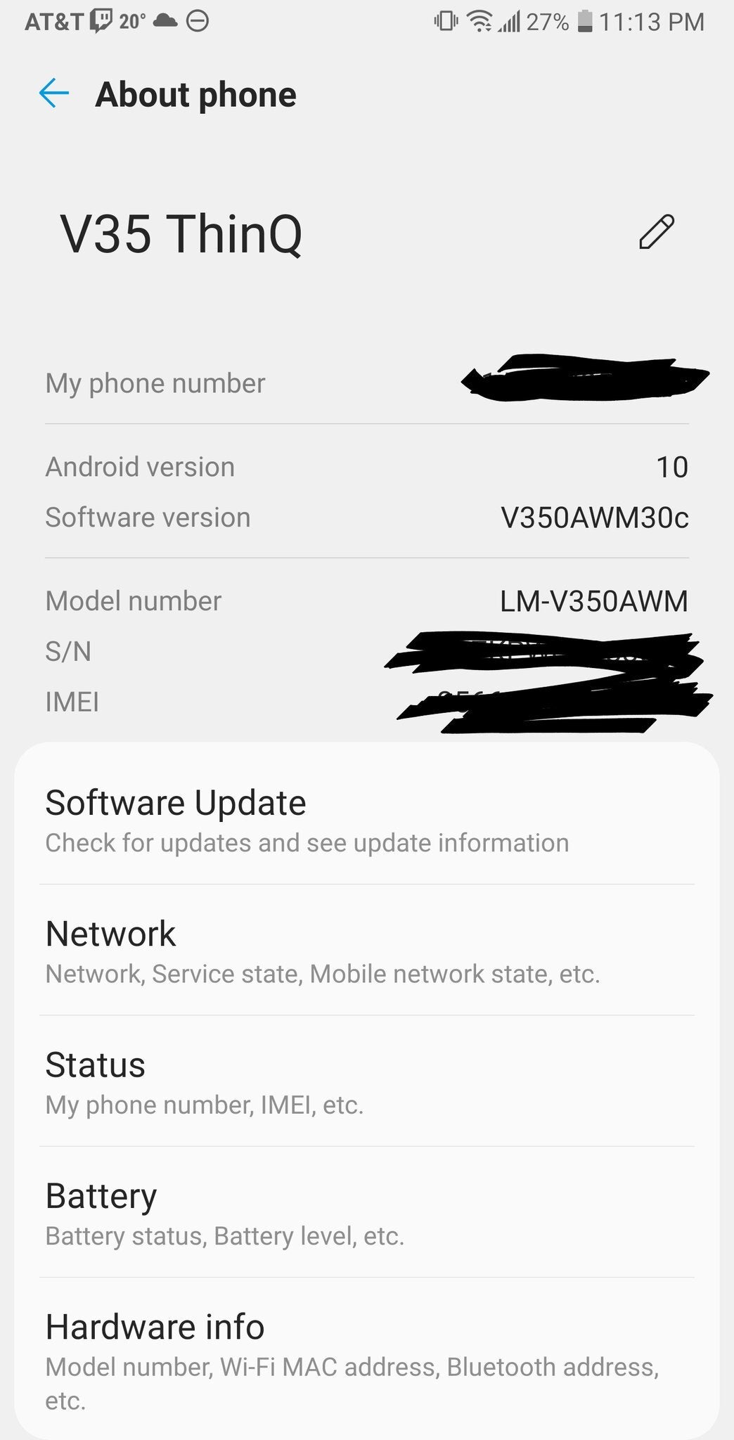 LG V35 Android 10 update. Credits - @natangetschel - LG V35 ThinQ Android 10 update rolling out in the US