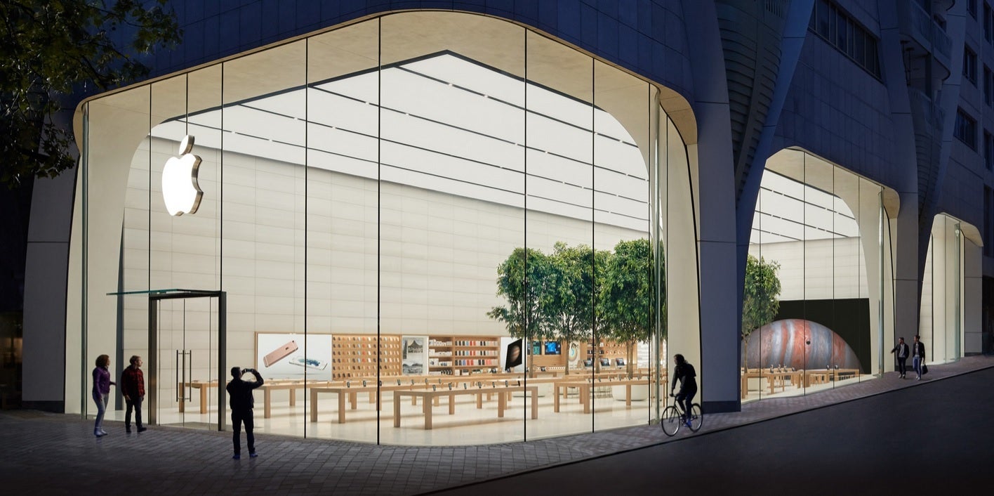 The Brussels Apple Store is one of 510 brick and mortar Apple Stores worldwide - Apple to reopen 100 brick and mortar stores in the states this week