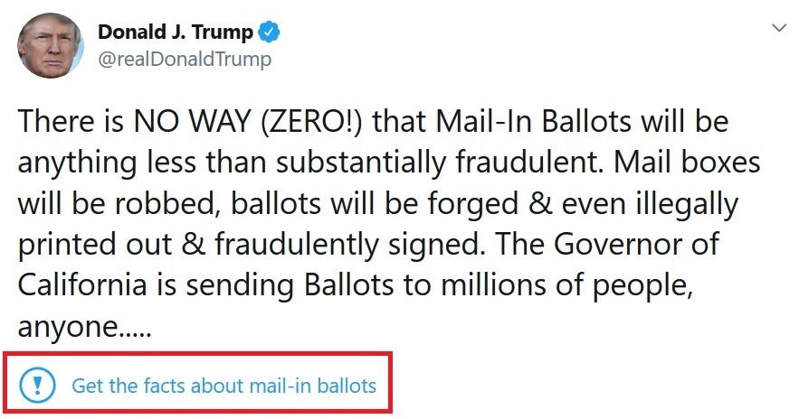 Twitter flags the president&#039;s tweet about mail-in ballots... - Twitter&#039;s fact-checking leads to Trump&#039;s tirade against social media; president threatens regulation