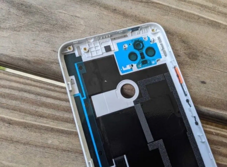 The inside of what might have been a rear panel for the Pixel 4a XL - New images of Pixel 4a XL rear cover show us what might have been