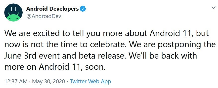 Google says that now is not the right time to celebrate the release of the first Android 11 beta - Google postpones release of Android 11 beta