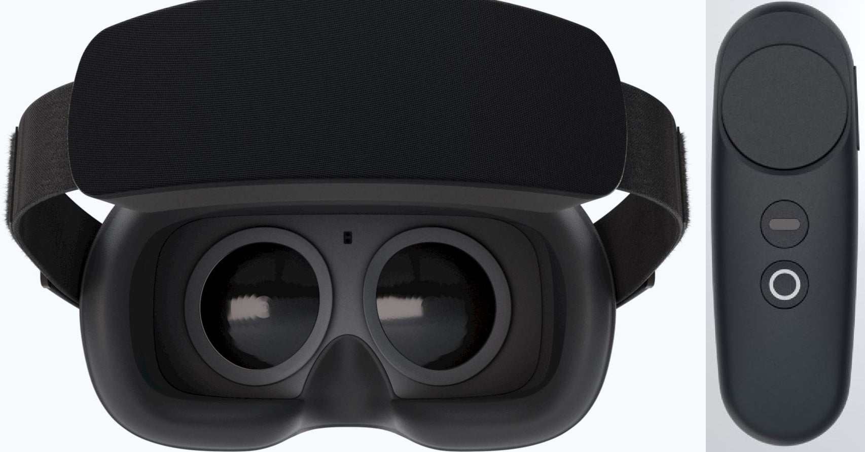 Back of the headset and a controller - Lenovo announces the all-in-one Mirage VR S3 headset