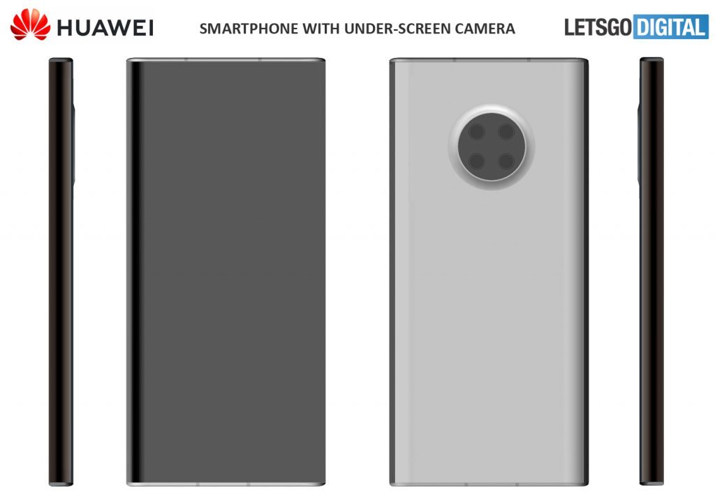The smartphone seen in patent #2 - Huawei patents show futuristic under-screen camera smartphones