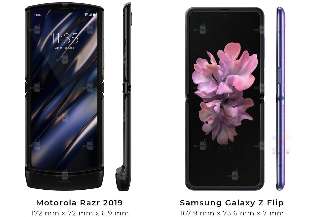 Can you believe the phone on the left comes with a much smaller display than the one on the right? - The Motorola Razr 2 5G will catch up to Samsung&#039;s Galaxy Z Flip in a key area