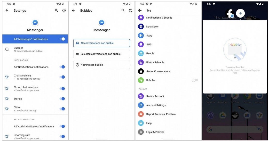 Facebook is testing the Android 11 native beta version of bubbles to replace its own Chat Heads feature on Messenger - Messenger to use Android 11 bubbles to replace its Chat Heads feature